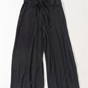 Sseko Black Wide-Leg Pants with Tie Waist – Size 1 (Fits 2–8)